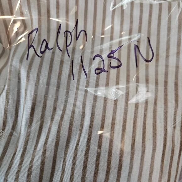 Lauren Ralph Lauren Jeans Co Sz Medium Brown White Striped Top - Picture 11 of 11